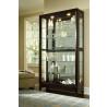 Pulaski Furniture Sliding Door 5 Shelf Curio Cabinet in Deep Brown Room View