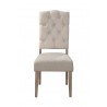 Alpine Furniture Newberry Set of 2 Button Tufted Parson Chairs in Weathered Natural - Front