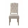 Alpine Furniture Newberry Set of 2 Button Tufted Parson Chairs in Weathered Natural - Front - Alpine Furniture Newberry Set of 2 Button Tufted Parson Chairs in Weathered Natural - Front