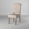 Alpine Furniture Newberry Set of 2 Button Tufted Parson Chairs in Weathered Natural - Side Angled