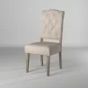 Alpine Furniture Newberry Set of 2 Button Tufted Parson Chairs in Weathered Natural - Side Angled - Alpine Furniture Newberry Set of 2 Button Tufted Parson Chairs in Weathered Natural - Side Angled