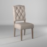 Alpine Furniture Newberry Set of 2 Button Tufted Parson Chairs in Weathered Natural - Angled