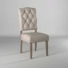 Alpine Furniture Newberry Set of 2 Button Tufted Parson Chairs in Weathered Natural - Angled - Alpine Furniture Newberry Set of 2 Button Tufted Parson Chairs in Weathered Natural - Angled