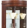 Pulaski Furniture Curved 5 Shelf Corner Curio Cabinet in Cherry Brown - Pulaski Furniture Curved 5 Shelf Corner Curio Cabinet in Cherry Brown