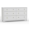 Alpine Furniture Stapleton 6 Drawer Dresser in White - Angled