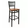 Troy Slat Back Barstool With Steel Frame And Sand Black Finish - Troy Slat Back Barstool With Steel Frame And Sand Black Finish