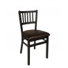Troy Slat Back Chair In Steel Frame And Sand Black Finish