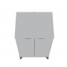 Manhattan Comfort Hampton Shoe Closet with 4 Shelves Solid Wood Legs in White Top