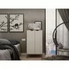 Manhattan Comfort Hampton Shoe Closet with 4 Shelves Solid Wood Legs in Off White and Maple Cream - Manhattan Comfort Hampton Shoe Closet with 4 Shelves Solid Wood Legs in Off White and Maple Cream