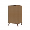 Manhattan Comfort Hampton Shoe Closet with 4 Shelves Solid Wood Legs in Maple Cream Side