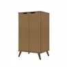 Manhattan Comfort Hampton Shoe Closet with 4 Shelves Solid Wood Legs in Maple Cream Side - Manhattan Comfort Hampton Shoe Closet with 4 Shelves Solid Wood Legs in Maple Cream Side