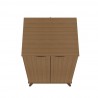 Manhattan Comfort Hampton Shoe Closet with 4 Shelves Solid Wood Legs in Maple Cream Top