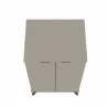 Manhattan Comfort Hampton Shoe Closet with 4 Shelves Solid Wood Legs in Off White and Maple Cream Top - Manhattan Comfort Hampton Shoe Closet with 4 Shelves Solid Wood Legs in Off White and Maple Cream Top