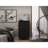 Manhattan Comfort Hampton Shoe Closet with 4 Shelves Solid Wood Legs in Black