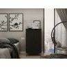 Manhattan Comfort Hampton Shoe Closet with 4 Shelves Solid Wood Legs in Black - Manhattan Comfort Hampton Shoe Closet with 4 Shelves Solid Wood Legs in Black