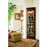 Pulaski Furniture Lighted 8 Shelf Corner Curio Cabinet in Victorian Brown