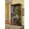 Pulaski Furniture Edwardian 5 Shelf Sliding Door Curio Cabinet in Oak Brown - Pulaski Furniture Edwardian 5 Shelf Sliding Door Curio Cabinet in Oak Brown