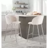 Fran 26" Contemporary Fixed-Height Counter Stool in Gold Metal and Black Faux Leather by LumiSource - Set of 2 - Fran 26" Contemporary Fixed-Height Counter Stool in Gold Metal and Black Faux Leather by LumiSource - Set of 2