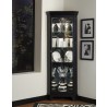 Pulaski Furniture Lighted 4 Shelf Corner Curio Cabinet in Oxford Black