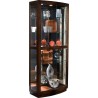 Pulaski Furniture Curved Front 5 Shelf Curio Cabinet in Mahogany Brown