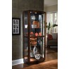 Pulaski Furniture Curved Front 5 Shelf Curio Cabinet in Mahogany Brown