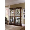 Pulaski Furniture Curved Front 5 Shelf Curio Cabinet in Mahogany Brown