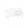 Liberty 42.52" Mid Century - Modern TV Stand with 2 Shelves and 1 Door - White - Dimensions