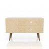 Liberty 42.52" Mid Century - Modern TV Stand with 2 Shelves and 1 Door - White - Back