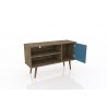 Liberty 42. - Rustic Brown and Aqua Blue - Drawer opened