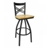 Akrin Cross Back Barstool With Steel Frame And Sand Black Finish - No Cushion - Akrin Cross Back Barstool With Steel Frame And Sand Black Finish - No Cushion