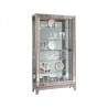 Pulaski Furniture Antique Style 5 Shelf Mirrored Curio Cabinet in Aged Silver - Angled View