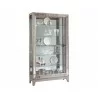 Pulaski Furniture Antique Style 5 Shelf Mirrored Curio Cabinet in Aged Silver - Angled View - Pulaski Furniture Antique Style 5 Shelf Mirrored Curio Cabinet in Aged Silver - Angled View