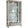 Pulaski Furniture Antique Style 5 Shelf Mirrored Curio Cabinet in Aged Silver - Pulaski Furniture Antique Style 5 Shelf Mirrored Curio Cabinet in Aged Silver