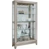 Pulaski Furniture Antique Style 5 Shelf Mirrored Curio Cabinet in Aged Silver Side - Pulaski Furniture Antique Style 5 Shelf Mirrored Curio Cabinet in Aged Silver Side