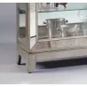 Pulaski Furniture Antique Style 5 Shelf Mirrored Curio Cabinet in Aged Silver  Bottom - Pulaski Furniture Antique Style 5 Shelf Mirrored Curio Cabinet in Aged Silver  Bottom