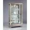 Pulaski Furniture Antique Style 5 Shelf Mirrored Curio Cabinet in Aged Silver - Pulaski Furniture Antique Style 5 Shelf Mirrored Curio Cabinet in Aged Silver
