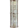Pulaski Furniture Lighted Half Round 5 Shelf Curio Cabinet in Aged Silver