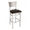 Axel Solid Steel Back Barstool With Steel Frame And Silver Mist Finish