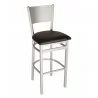 Axel Solid Steel Back Barstool With Steel Frame And Silver Mist Finish - Axel Solid Steel Back Barstool With Steel Frame And Silver Mist Finish