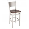 Axel Solid Steel Back Barstool With Steel Frame And Silver Mist Finish - No Cushion