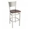 Axel Solid Steel Back Barstool With Steel Frame And Silver Mist Finish - No Cushion - Axel Solid Steel Back Barstool With Steel Frame And Silver Mist Finish - No Cushion