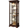 Pulaski Furniture Carved 5 Shelf Mirrored Curio Cabinet in Cherry Brown Front