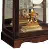 Pulaski Furniture Carved 5 Shelf Mirrored Curio Cabinet in Cherry Brown Bottom