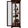 Pulaski Furniture Locking Slide Door 5 Shelf Curio Cabinet in Deep Cherry Brown