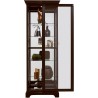 Pulaski Furniture Locking Slide Door 5 Shelf Curio Cabinet in Deep Cherry Brown Open