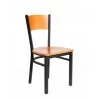 Dale Solid Wood Back Chair In Steel Frame And Sand Black Finish - Dale Solid Wood Back Chair In Steel Frame And Sand Black Finish