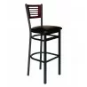 Espy Slotted Wood Back Barstool In Steel Frame And Sand Black Finish - Espy Slotted Wood Back Barstool In Steel Frame And Sand Black Finish