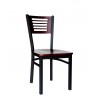 Espy Slotted Wood Back Chair In Steel Frame And Sand Black Finish