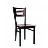 Espy Slotted Wood Back Chair In Steel Frame And Sand Black Finish - Espy Slotted Wood Back Chair In Steel Frame And Sand Black Finish