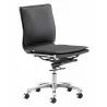 Zuo Modern Lider Plus Armless Office Chair in Black - Angled - Zuo Modern Lider Plus Armless Office Chair in Black - Angled